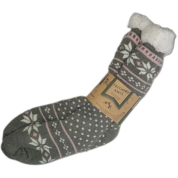 NWT Sherpa Lined Socks with Non Skid Grips - Picture 1 of 6